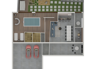 plano planta sotano proyeccion paralela
